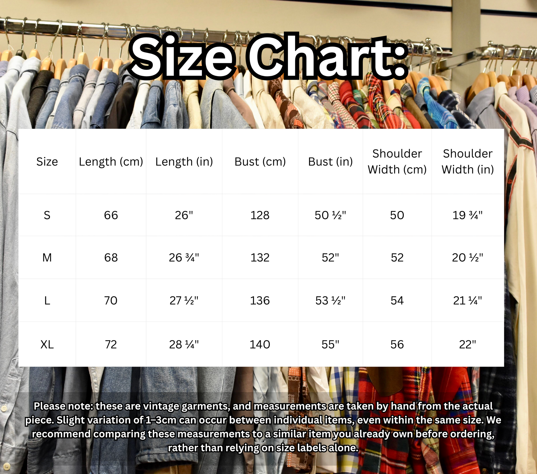 Size chart