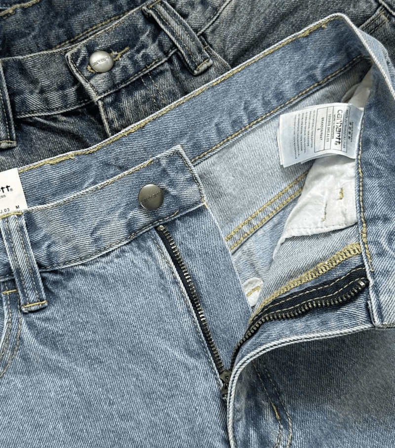 Carhartt WIP Brandon Pant Blue Jeans fabric detail