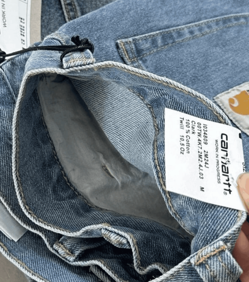 Carhartt WIP Brandon Pant Blue Jeans fabric detail