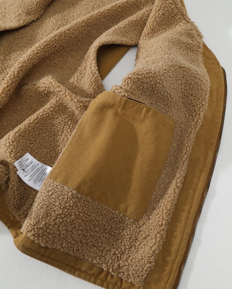 Carhartt V26 Sherpa-Lined Duck Vest fabric detail