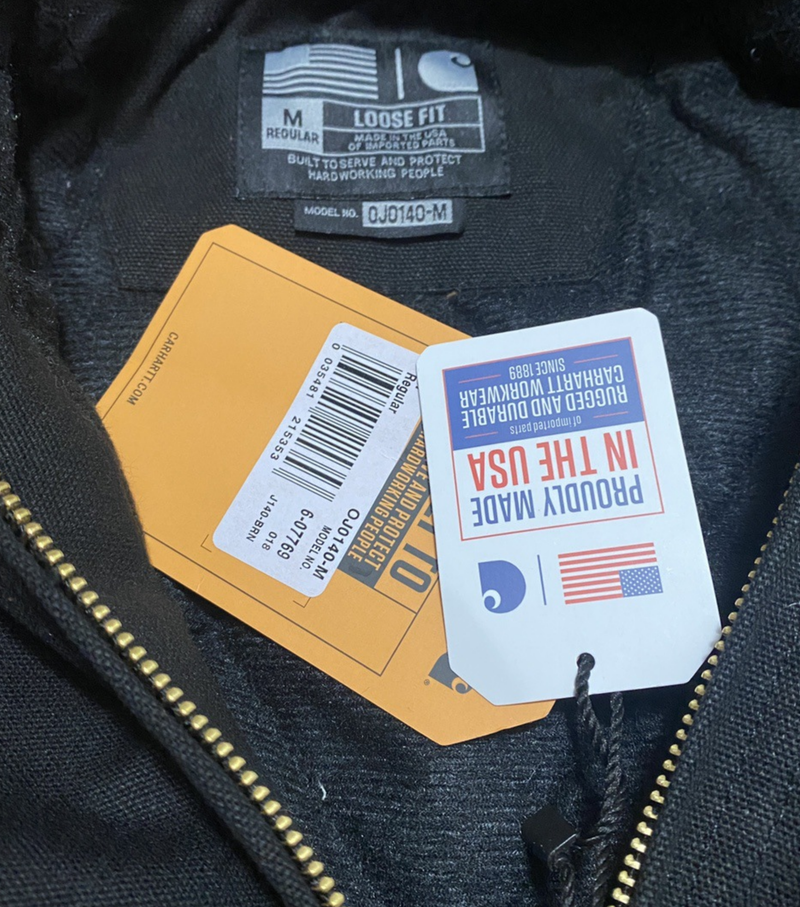 Carhartt J140 Firm Duck Insulated Flannel-Lined Jacket fabric detail