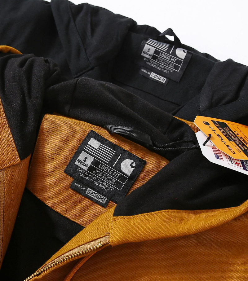 Carhartt J140 Firm Duck Insulated Flannel-Lined Jacket fabric detail