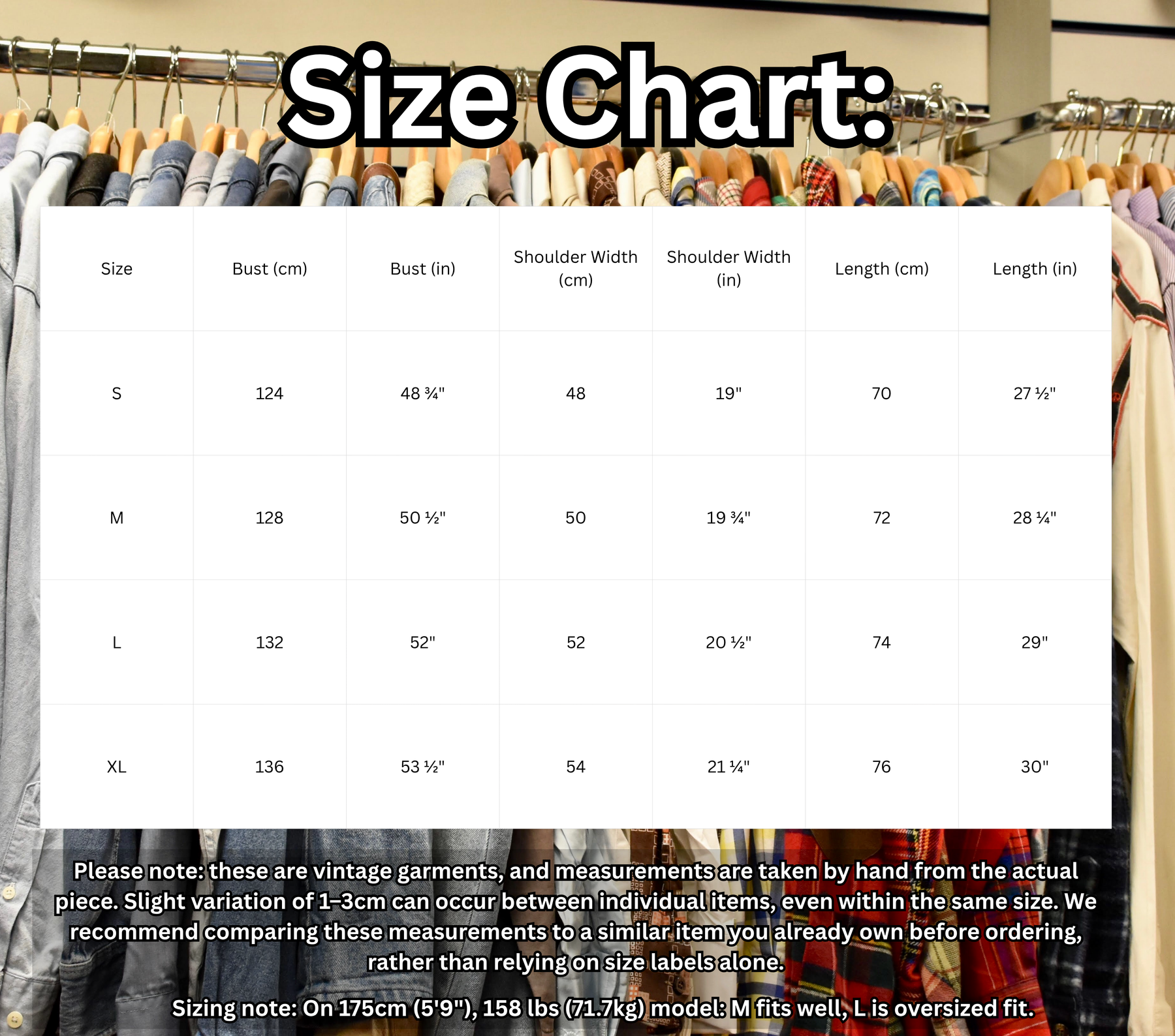 Size chart