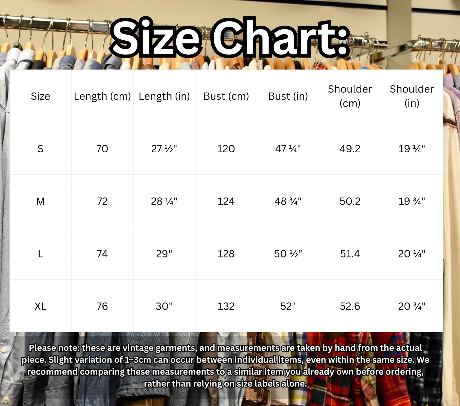Size chart