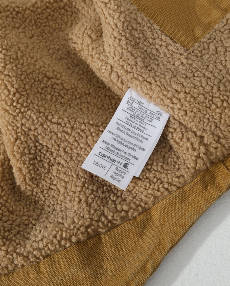 Carhartt V26 Sherpa-Lined Duck Vest fabric detail